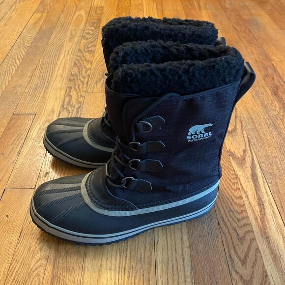sorel 1964 pac nylon insulated waterproof black and white boot mens size 12 - Picture 5 of 8